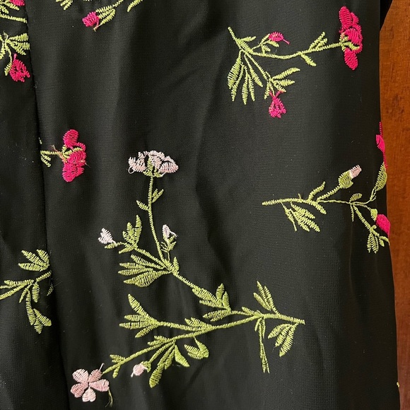 Tommy Hilfiger Black Floral Embroidered Dress Midi Cocktail Party Work Wear Boho - Picture 9 of 11